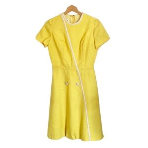 Vintage Julie Miller California Yellow Mod Retro short sleeve dress